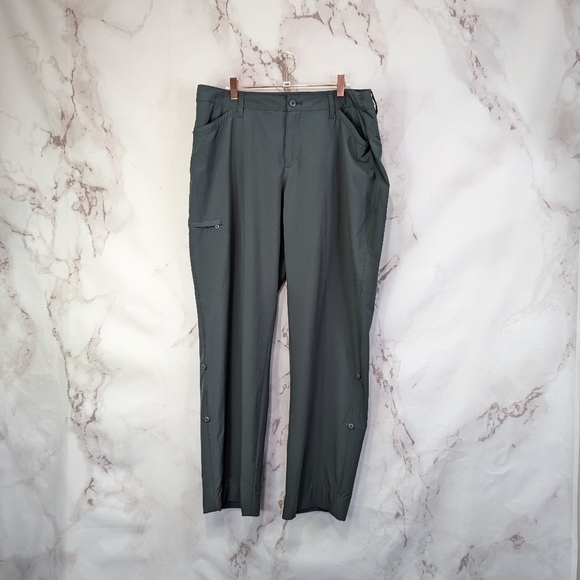 Columbia Pants Womens 16 R Roll Up Convertible Gray Nylon Hiking Camping Commute - Picture 1 of 12